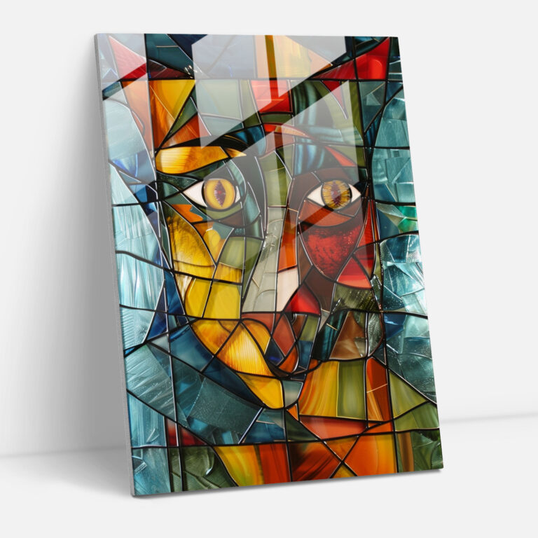 Cubism Animal Portrait Glass Wall Art - Cubism, Wall Decoration, Home Decoration, Cubism