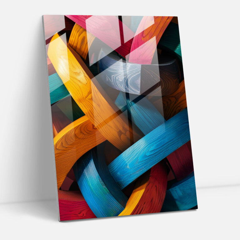 Interlocking Cubism Glass Print - Cubism, Wall Decoration, Glass Print, Home Decoration
