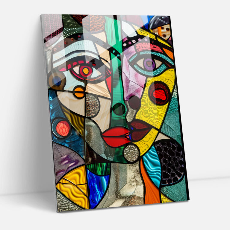 Picasso Faces Cubism Glass Print - Cubism, Glass Print, Glass Art, Modern Art