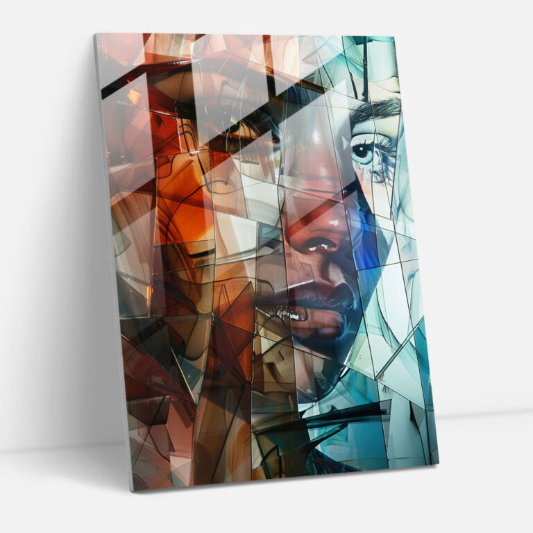 Contemporary Fragmented Cubism Glass Wall Art - Cubism, Glass Art, Cubism, Home Decoration