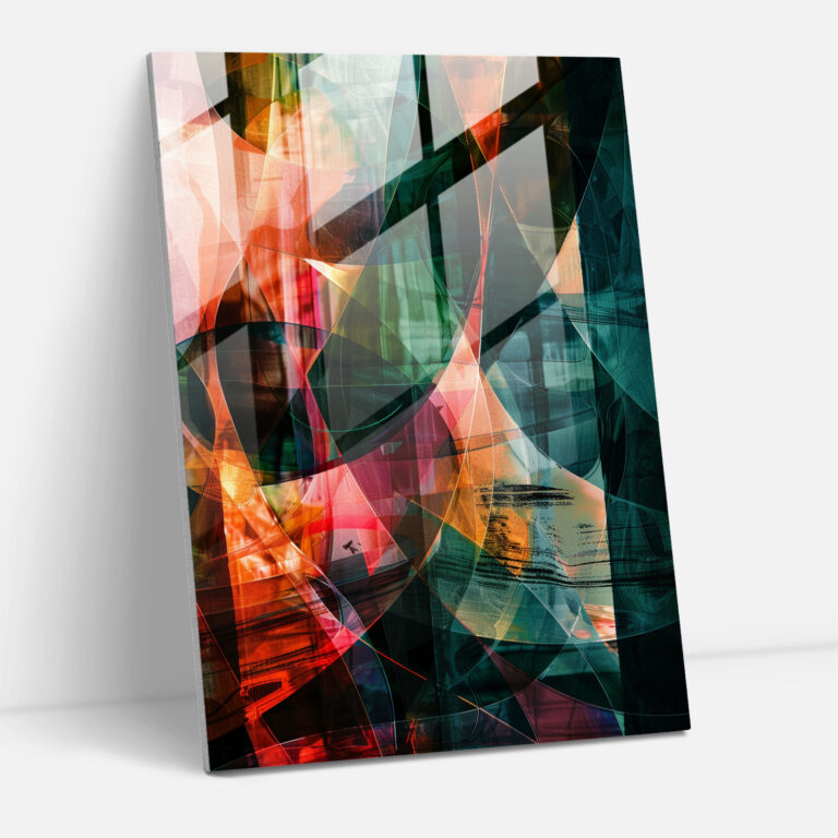 Interlocking Cubism Glass Print - Cubism, Glass Art, Cubism, Modern Art
