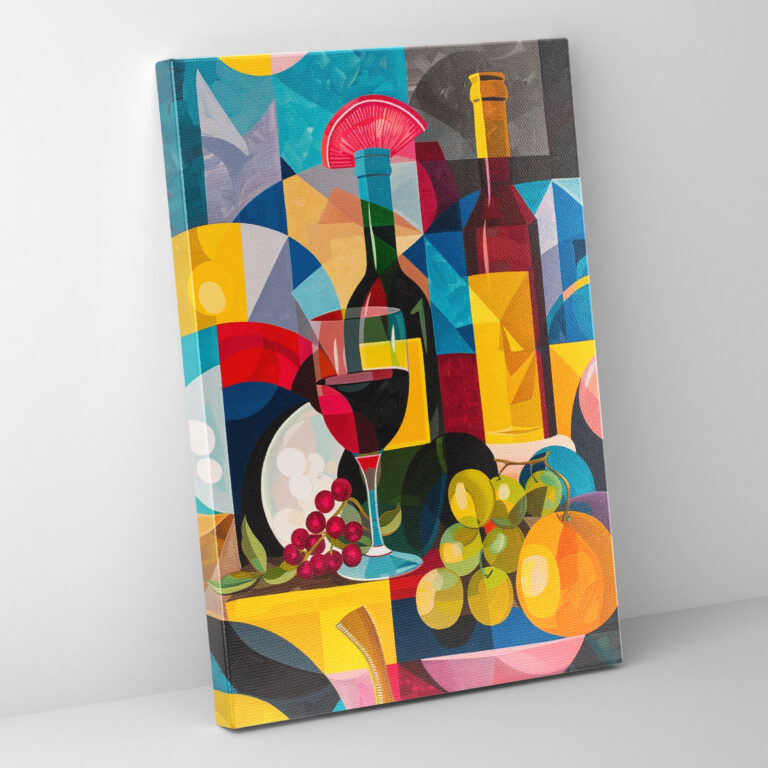 Vibrant Cubism Canvas Print - Cubism, Vibrant Colors, Wall Art, Home Decoration