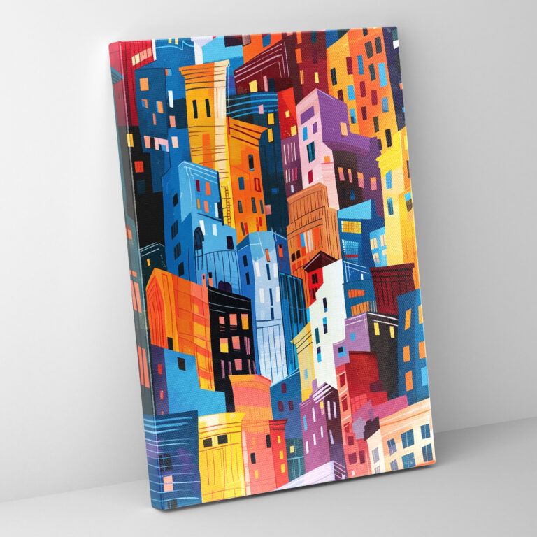 Cubism Cityscape Canvas Print - Cubism, Canvas, Canvas Wall Art, Wall Decoration