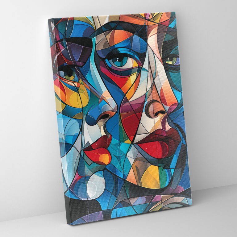 Cubism Geometric Faces Wall Art - Cubism, Wall Art, Canvas Wall Art, Cubism