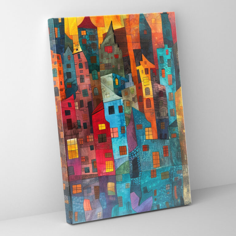 Abstract Cityscape Cubism Wall Art - Cubism, Cubism, Wall Decoration, Canvas Print