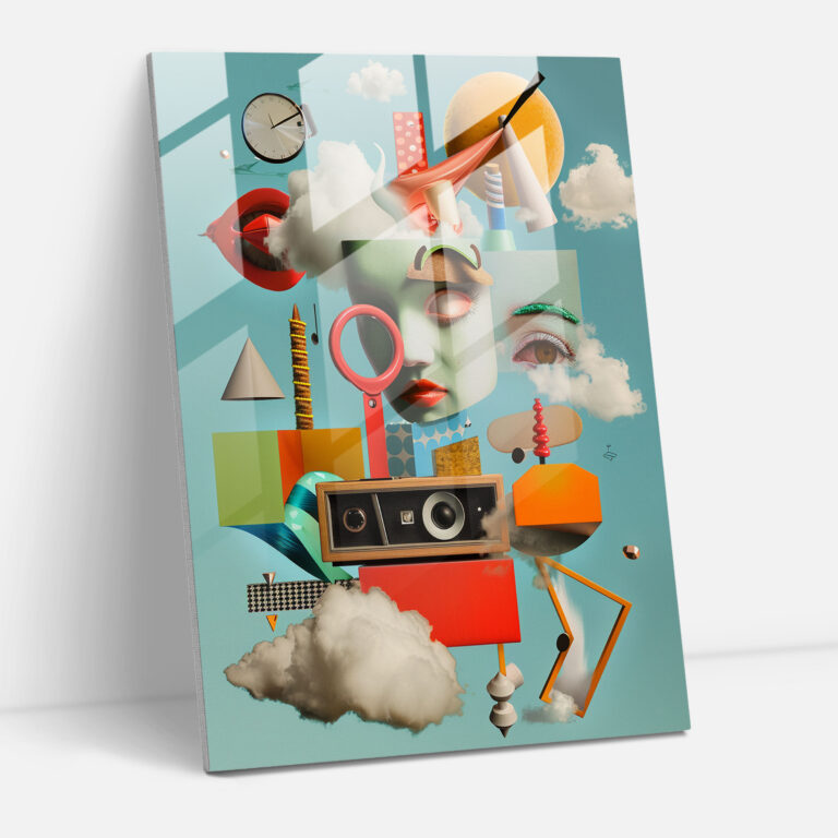 Dadaism Glass Print Modern Art - Dadaism, Modern Art, Glass Art, Dadaism
