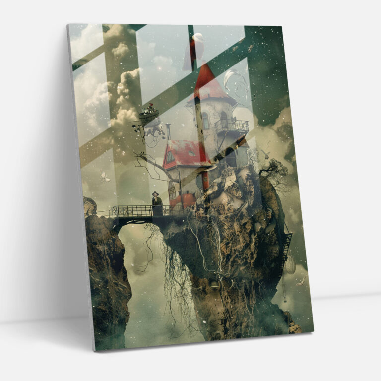 Dadaism Home Decoration - Surreal Scene - Dadaism, Home Decoration, Surreal Art, Glass Print