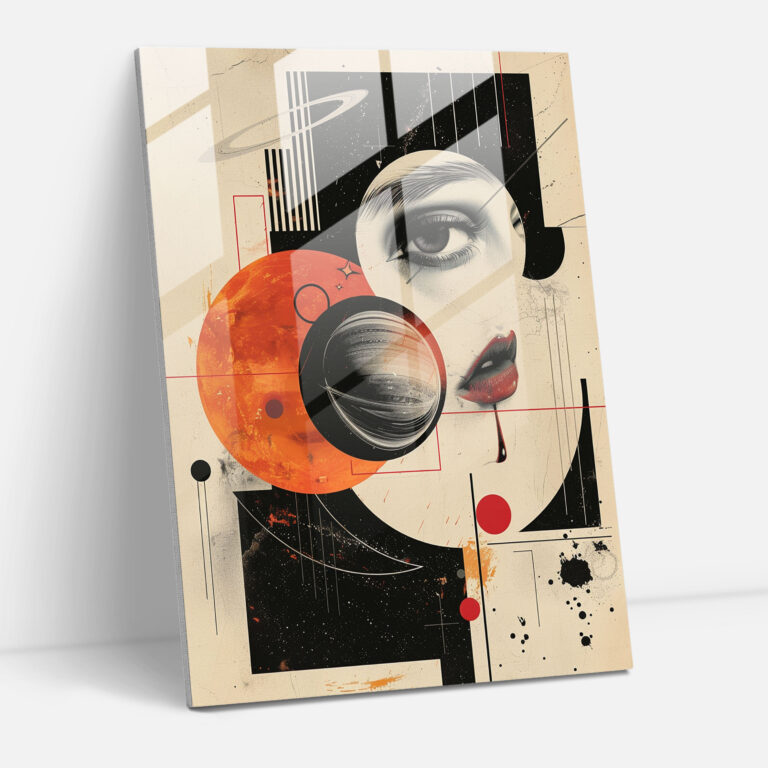 Dadaism Home Decoration - Vintage Collage - Dadaism, Vintage Art, Home Decoration, Glass Print