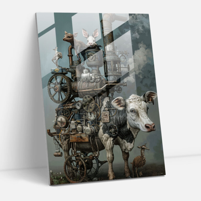 Dadaism Home Decoration - Surreal Animals And Machinery - Dadaism, Glass Print, Modern Art, Animals