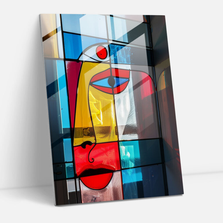 Dadaism Glass Art - Bold Color Blocks - Dadaism, Wall Decoration, Bold, Home Decoration
