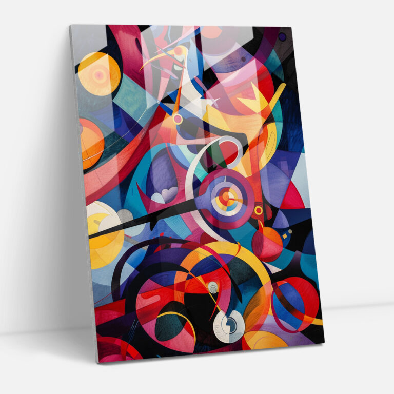 Vibrant Dadaism Glass Art - Dadaism, Wall Decoration, Home Decoration, Glass Print