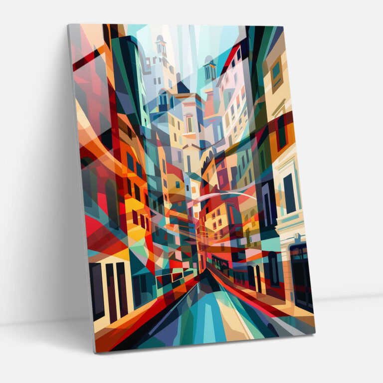 Cityscape Dadaism Glass Print Home Decoration - Dadaism, Glass Wall Art, Modern Art, Home Decoration