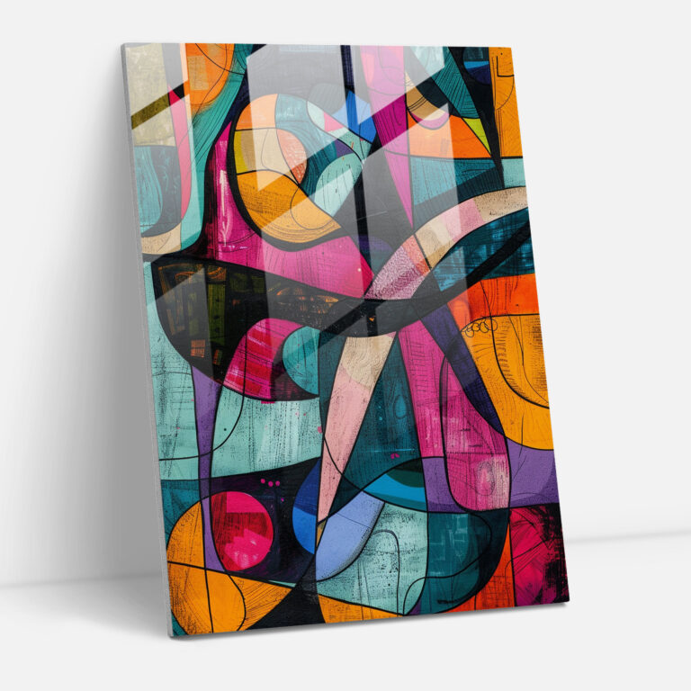 Colorful Abstract Dadaism Glass Print - Dadaism, Home Decoration, Glass Wall Art, Glass Art