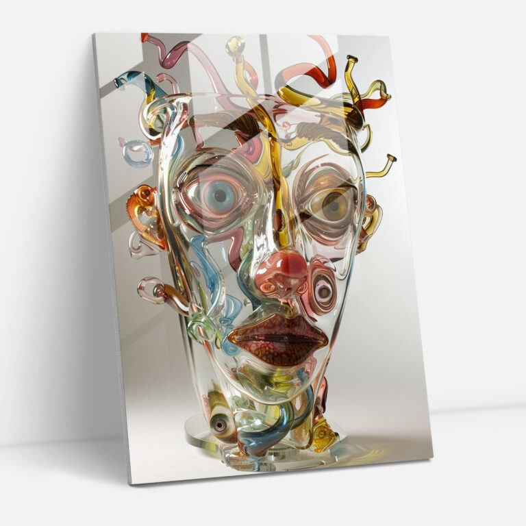 Dadaism Glass Art - Distorted Faces And Surreal Elements - Dadaism, Surreal Elements, Modern Art, Glass Art
