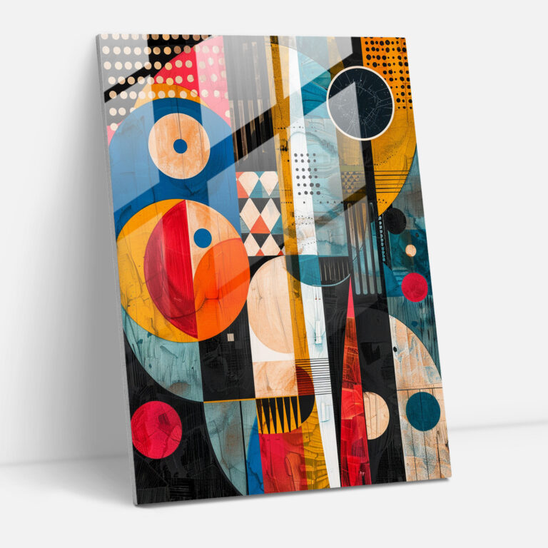 Dadaism Glass Print - Abstract Shapes And Patterns - Dadaism, Home Decoration, Modern Art, Glass Print