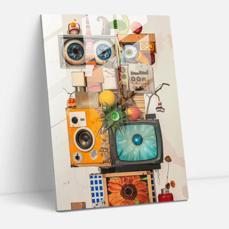 Dadaism Wall Decoration - Surreal Everyday Objects Collage - Dadaism, Glass Wall Art, Modern Art, Dadaism Art Style
