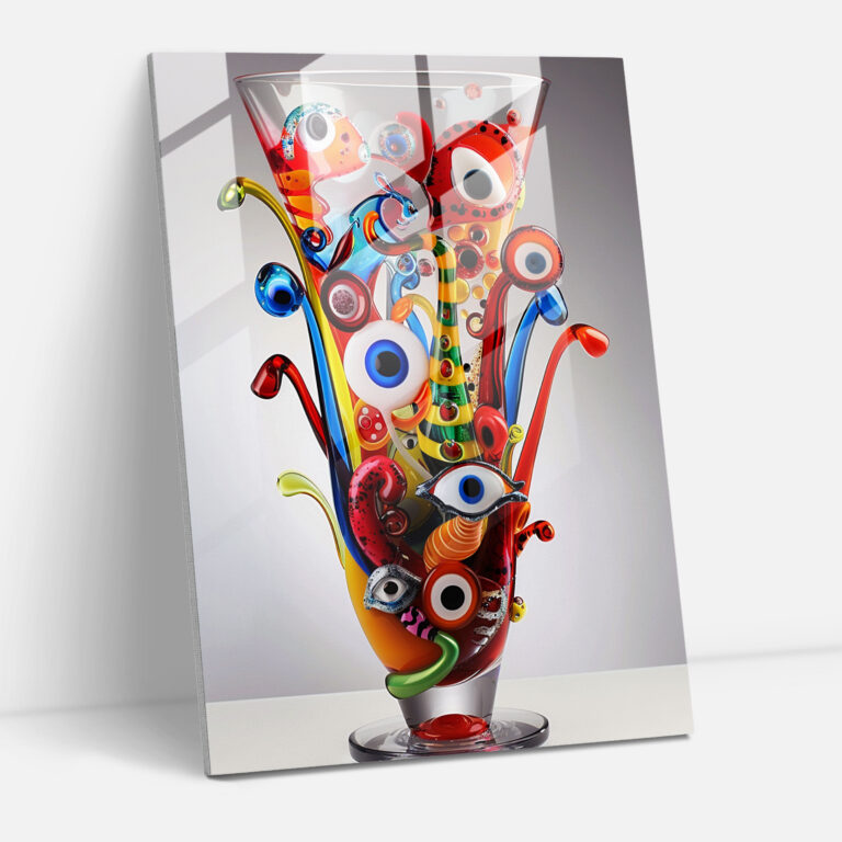 Dadaism Glass Art - Whimsical Characters And Vibrant Colors - Dadaism, Glass Art, Dadaism Art Style, Modern Art