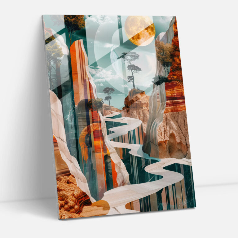 Dadaism Wall Decoration - Surreal Landscape With Distorted Perspective - Dadaism, Dadaism Art Style, Wall Decoration, Glass Wall Art