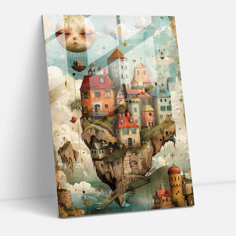 Dadaism Glass Print - Whimsical Characters And Surreal Landscapes - Dadaism, Glass Art, Dadaism Art Style, Modern Art
