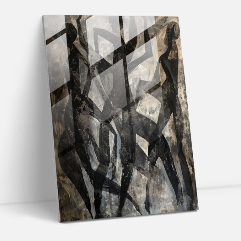 Monochromatic Dadaism Glass Print - Dadaism, Home Decoration, Wall Decoration, Glass Print