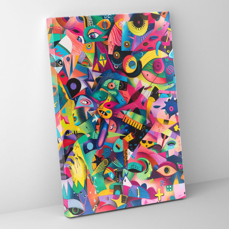 Vibrant Chaos Dadaism Canvas Print - Dadaism, Wall Decoration, Home Decoration, Wall Art