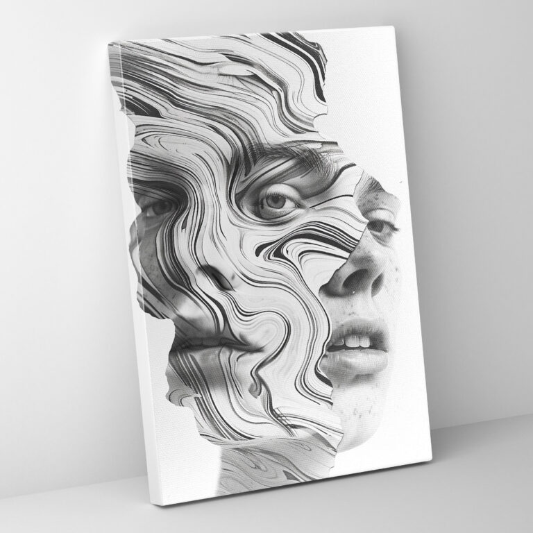 Dadaism Monochrome Canvas Print - Dadaism, Canvas Wall Art, Dadaism Art Style, Canvas Print