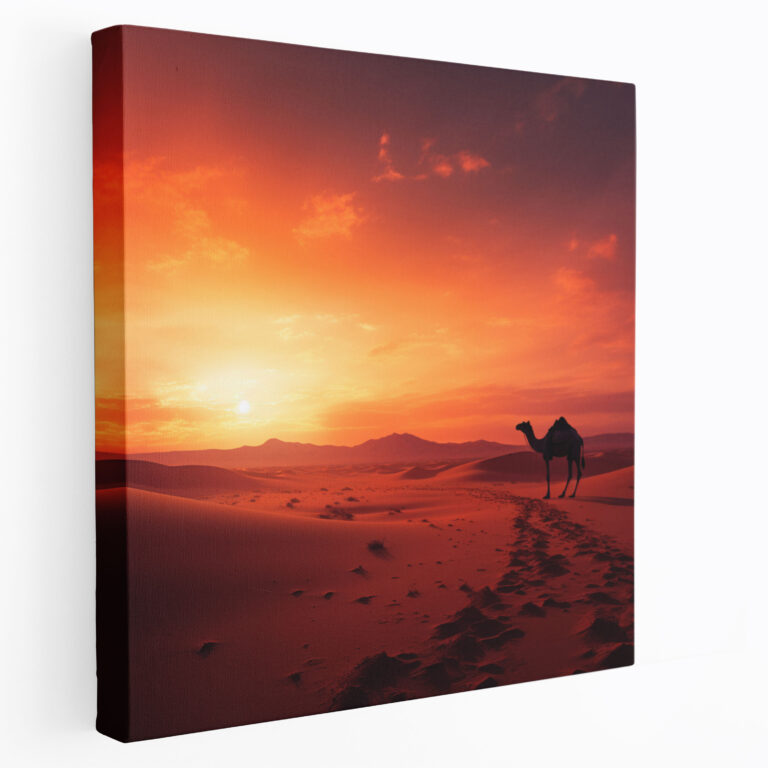Desert Canvas Print - Silhouette Of Camel Wall Art - Desert, Silhouette, Home Decoration, Canvas Print