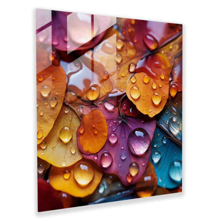 Dry Flower Glass Print - Abstract Water Petals - Dry Flower, Water Photography, Glass Wall Art, Modern Art