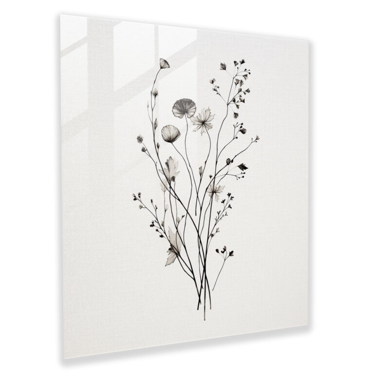 Dry Flower Glass Print - Dry Flower, Glass Art, Simplicity Of Nature, Wall Decoration