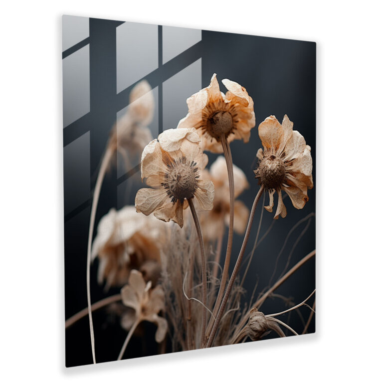 Dry Flower Glass Print - Dry Flower, Glass Wall Art, Glass Print, Wall Decoration
