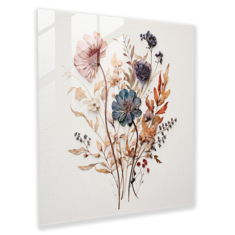 Dry Flower Glass Print - Dry Flower, Home Decoration, Wall Decoration, Glass Wall Art