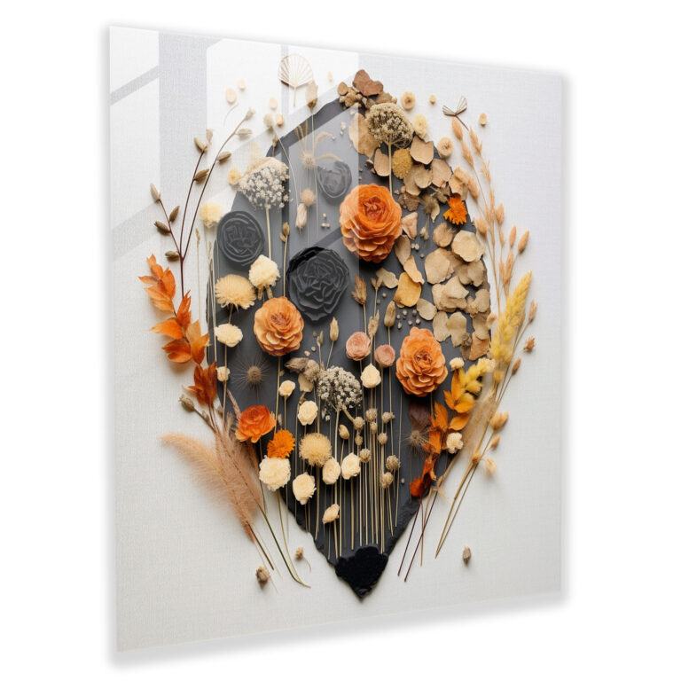 Dry Flower Glass Print - Dry Flower, Glass Art, Dry Flower, Natural Elements