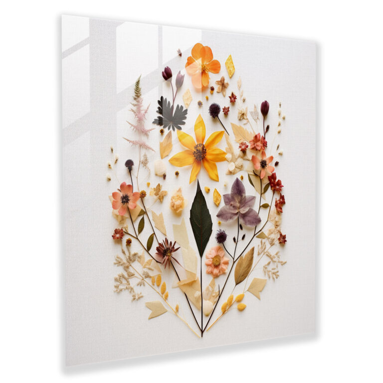 Dry Flower Glass Print - Dry Flower, Glass Print, Home Decoration, Pressed Dried Flowers