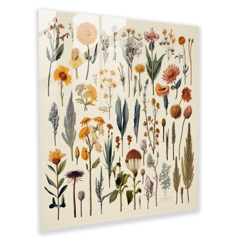 Dry Flower Glass Print - Dry Flower, Dry Flower, Glass Art, Wall Decoration