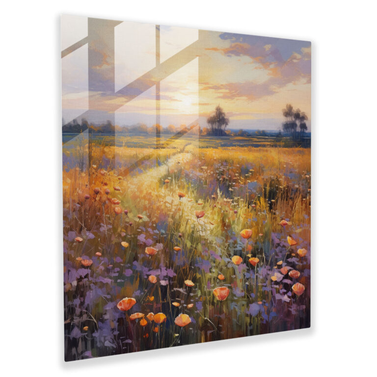 Dry Flower Glass Print - Dry Flower, Impressionist-Inspired Painting, Wall Decoration, Glass Wall Art