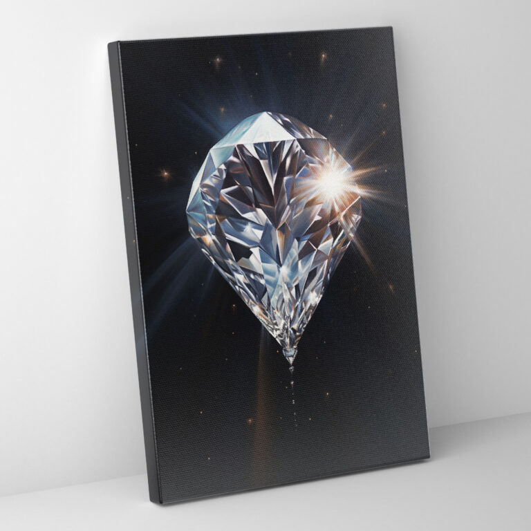 Luminous Diamond Canvas Print - Diamond, Wall Art, Clarity, Luminosity