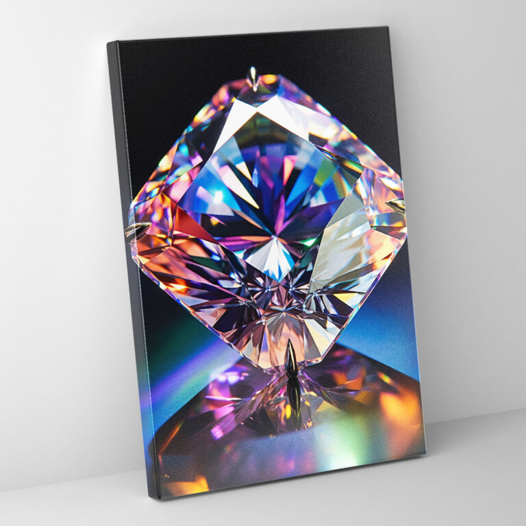 Radiant Diamond Canvas Print - Diamond, Dazzling Colors, Wall Art, Diamond