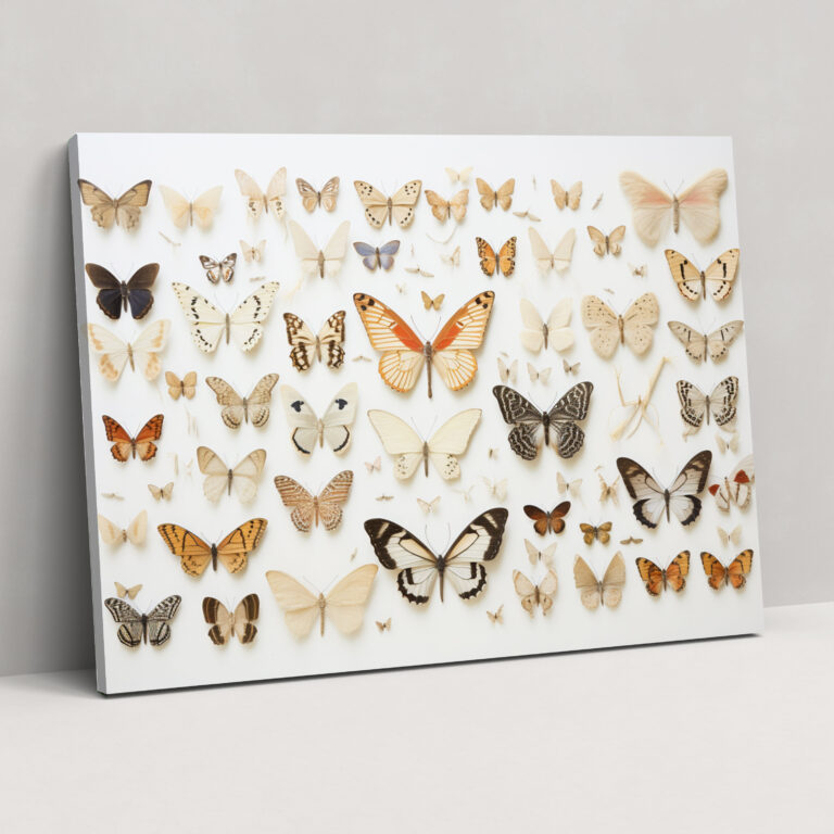 Dried Butterflies Photorealistic Collection Canvas Wall Decoration - Dried Butterflies, Butterfly Wall Art, Wall Art, Wall Decoration