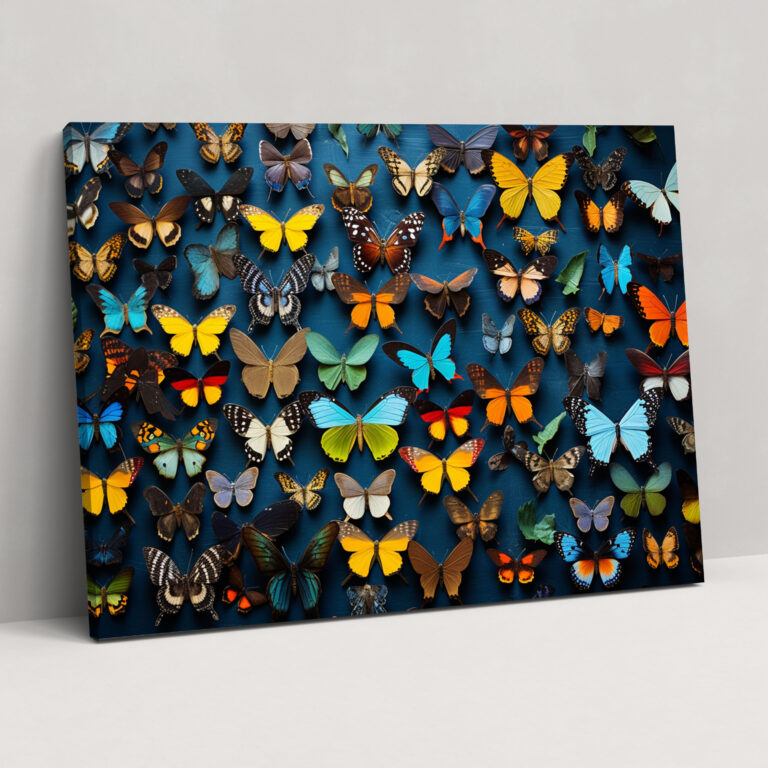 Dried Butterflies Photorealistic Collection Canvas Decor - Dried Butterflies, Dried Butterflies Photorealistic Collection, Wall Decoration, Nature-Inspired Decor