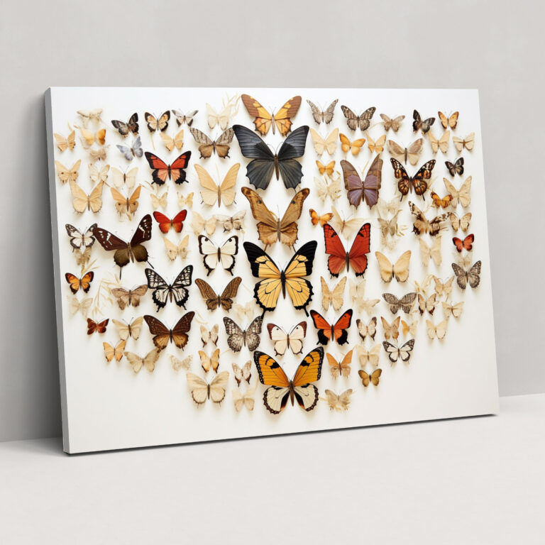 Dried Butterflies Photorealistic Collection Canvas Wall Art - Dried Butterflies, Intricate Wall Art, Nature-Inspired Art, Wall Art