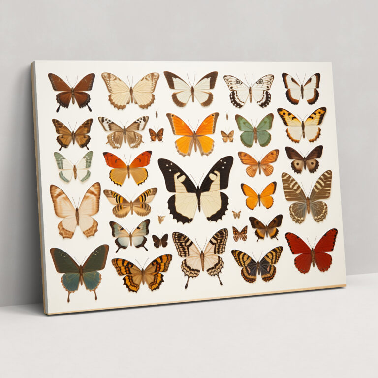 Dried Butterflies Photorealistic Collection Wall Decoration - Dried Butterflies, Artistic Home Decor, Wall Decoration, Butterfly Wall Decoration