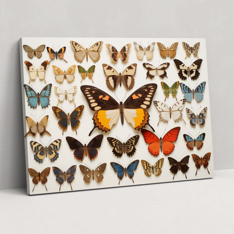 Dried Butterflies Photorealistic Collection Canvas Wall Art Print - Dried Butterflies, Artistic Home Decor, Home Decoration, Canvas Print