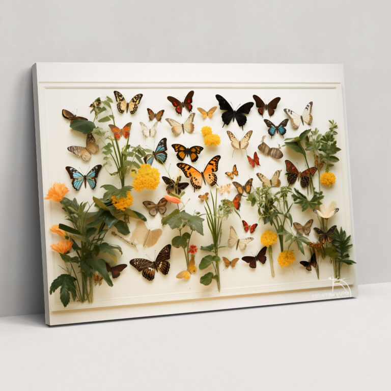 Dried Butterflies Photorealistic Collection Canvas Wall Decor - Dried Butterflies, Canvas Print, Captivating Canvas Art, Butterfly Wall Decor