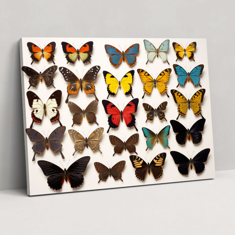 Dried Butterflies Photorealistic Canvas Print - Dried Butterflies, Intricate Patterns, Nature Inspired, Vibrant Colors