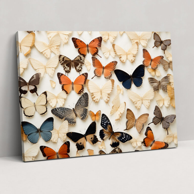 Dried Butterflies Photorealistic Collection Canvas Print - Dried Butterflies, Wall Art, Canvas Wall Art, Artistic Arrangement