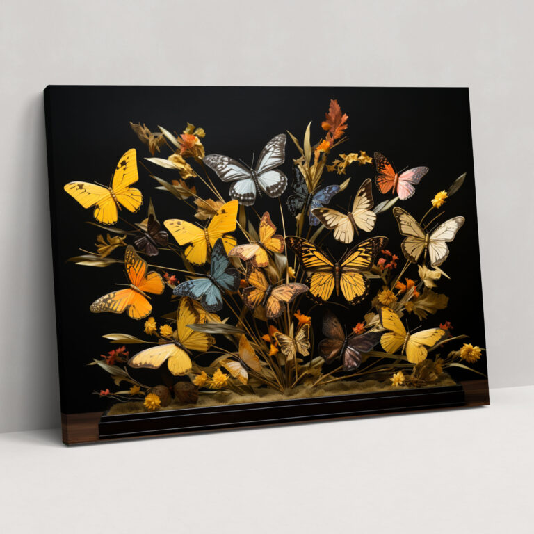 Dried Butterflies Photorealistic Collection Wall Art - Dried Butterflies, Mesmerizing Beauty, Canvas Wall Art, Wall Decoration