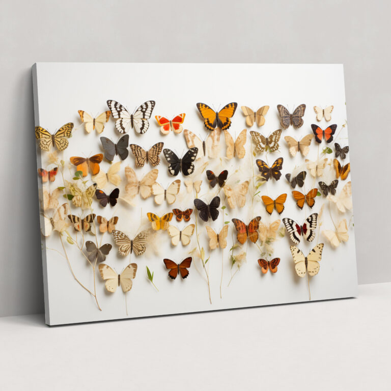 Dried Butterflies Photorealistic Collection Wall Decoration - Dried Butterflies, Home Decoration, Dried Butterflies Photorealistic Collection, Canvas