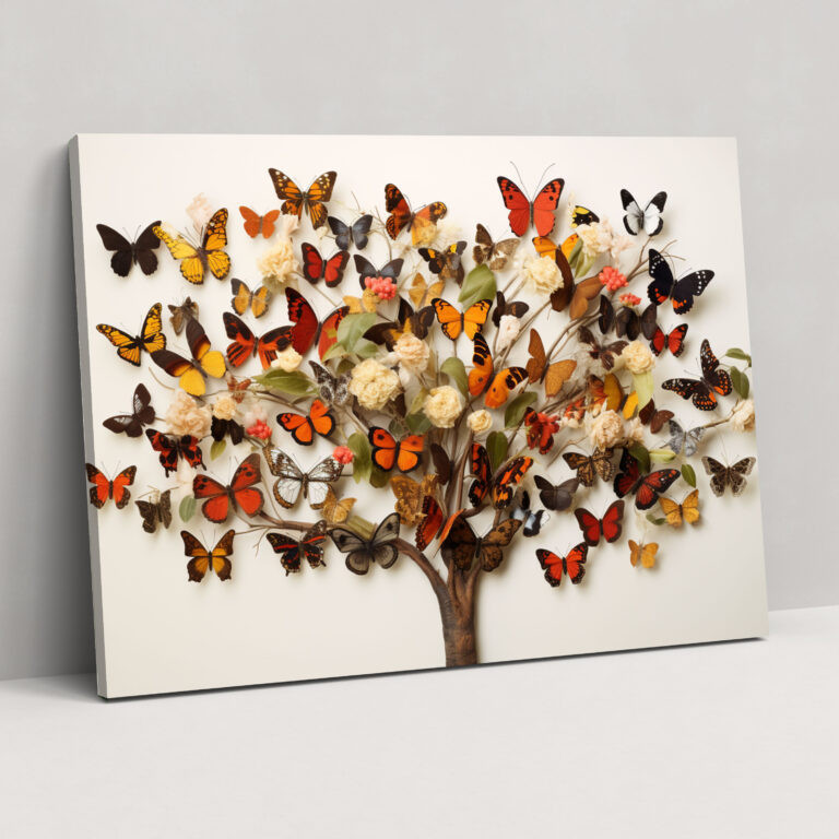 Dried Butterflies Photorealistic Collection Canvas Print - Dried Butterflies, Artful Arrangement, Canvas Wall Art, Wall Decoration