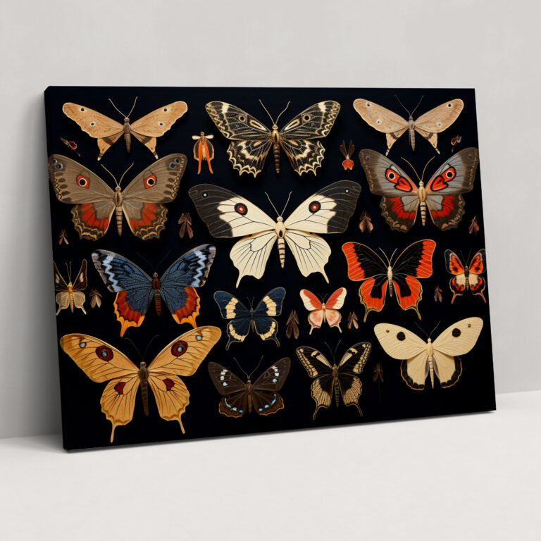 Dried Butterflies Photorealistic Collection Canvas Print - Dried Butterflies, Wall Decoration, Delicate Beauty, Photorealistic