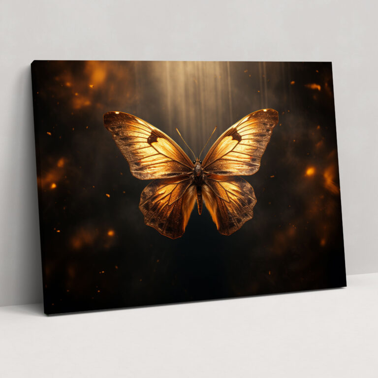 Dried Butterflies Photorealistic Collection Canvas Print - Dried Butterflies, Golden Glow, Thought-Provoking, Canvas Wall Art